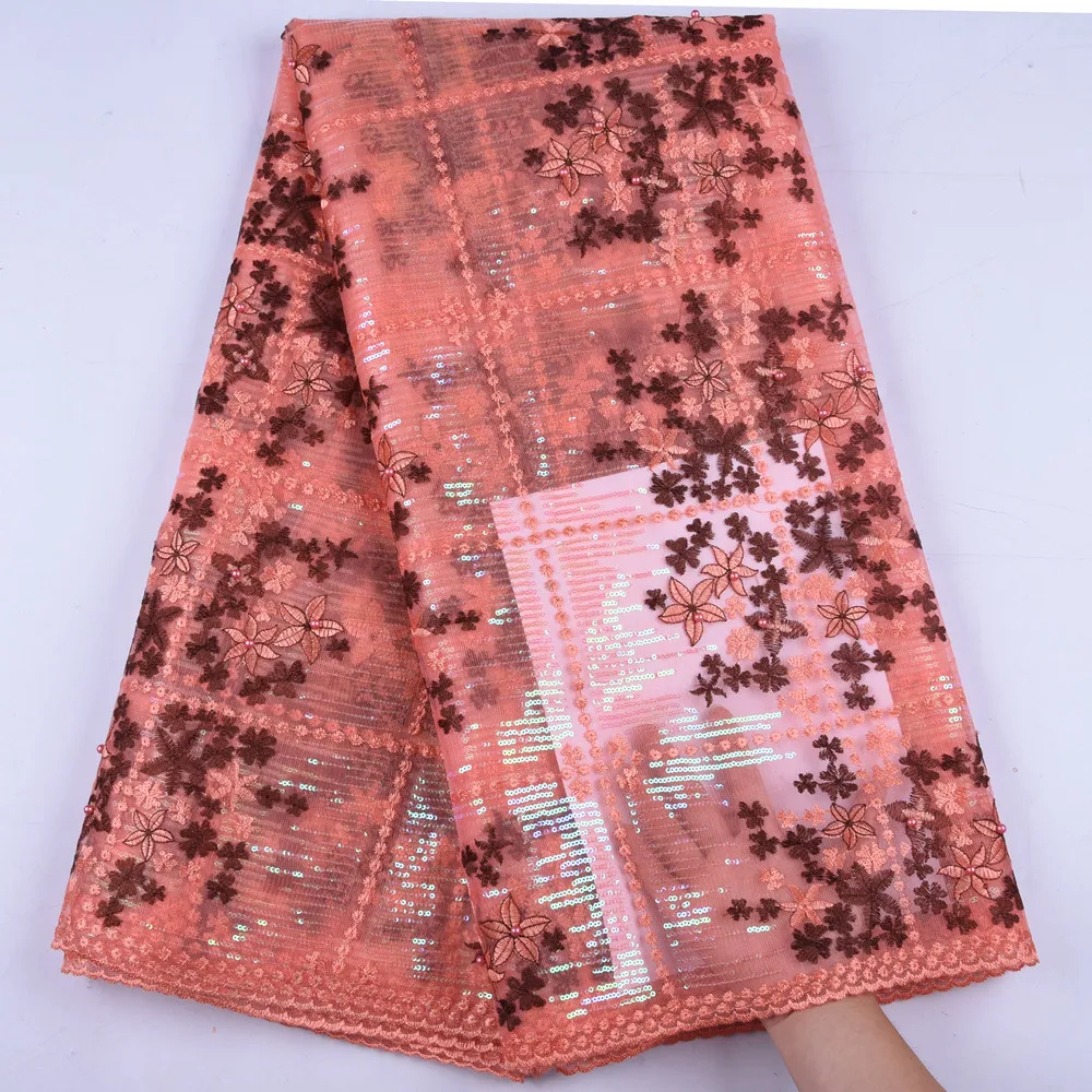 Модная африканская сетчатая кружевная ткань высокого качества французская