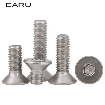 80 pieces M4*8 mm 304 Stainless Steel Inner Hex socket Countersunk Flat Cap Cup Head Screws Bolt DIN7991 Standard | Обустройство дома