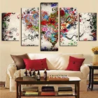 5 панелей Современная абстрактная картина с натуральными цветами HD Печать на холсте модульный постер Настенная картина для гостиной