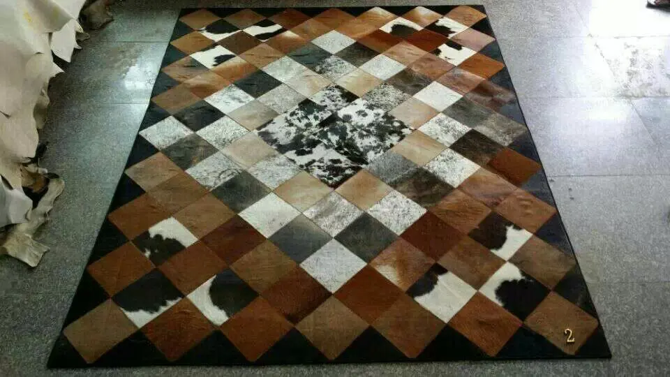 

2018 free shipping 100% natural genuine cow leather alfombra