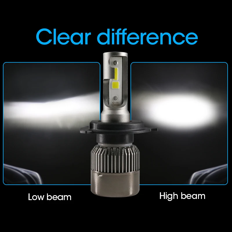 HLXG 2 Светодиодные лампы для авто суперъяркие A5 Led H4 9003 H8 6000K белый свет 9005 HB3 9006 HB4