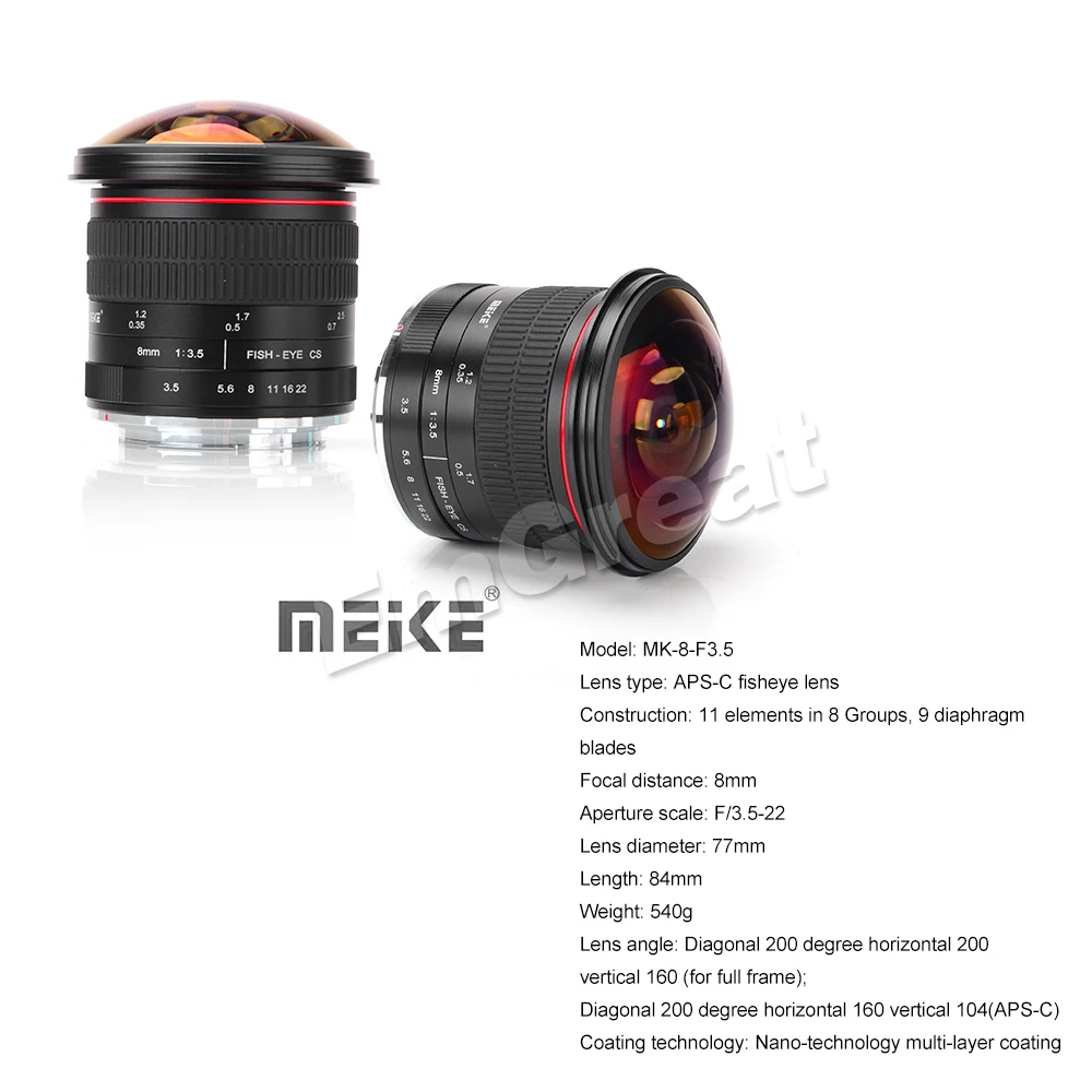 Meike MK-8.0mm F/3,5 объектив фиксированный без зума 8,0 мм ультра широкий Ультра HD F/3,5 Рыбий глаз объектив для Canon/для Nikon DSLR камер 70D 80D