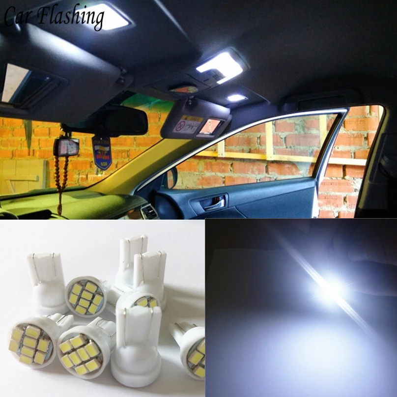 Автомобильный мигающий 500 шт. Желтый Белый светодиод T10 8 smd светодиодов 8SMD led 194 168