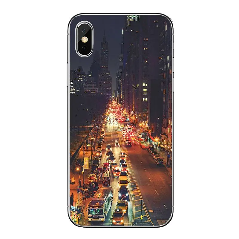 Мягкий прозрачный чехол Манхэттен Нью-Йорк City NIGHT USA для iPod Touch iPhone 4 4S 5 5S 5C SE 6 S 7 8 X XR