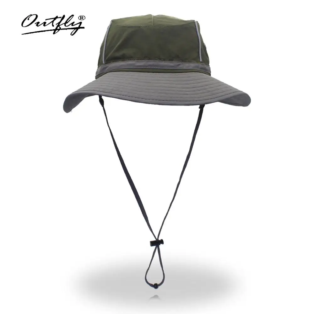 army green-grey Летняя Солнцезащитная шляпа, женская панама, унисекс, подходящая по цвету шляпа для рыбалки, Мужская Рыбацкая шляпа с защитой от воздействия УФ-излучения со светоотражающей полосой - Цвет: army green-grey