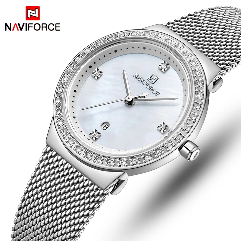 Relogio Feminino Для женщин часы naviforce Топ Роскошные брендовые Модные женские кварцевые