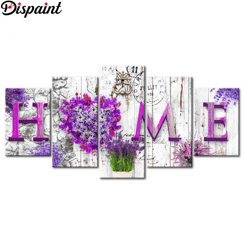 

Dispaint 5pcs Full Square/Round Drill 5D DIY Diamond Painting "Home scenery" Multi-picture Combination Embroidery 5D Decor