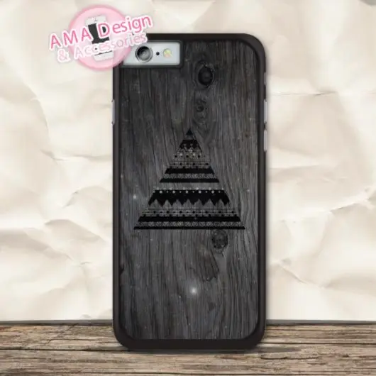 Племенной Черный треугольники рисунок древесины печати чехол для iPhone X Xs Max Xr 8 7 6 6s