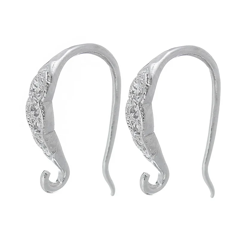 DoreenBeads медные сережки фурнитура для сережек серебряный цвет 16 мм (5/8 &quot) x 9 (3/8&quot) 2