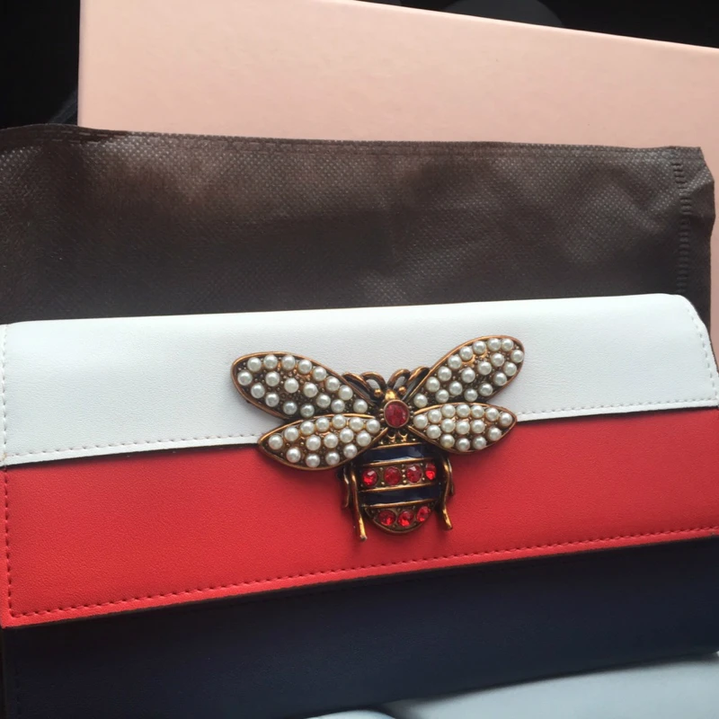 2018 женский дизайнерский кошелек из натуральной кожи Известные бренды Пчелка