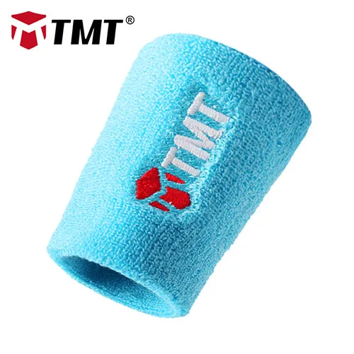 Sky blue TMT напульсники спортивный напульсник повязка на руку пот Скоба для запястья обертывания тренажерный зал волейбол баскетбол бадминтон хлопок 8 цветов - Цвет: Sky blue