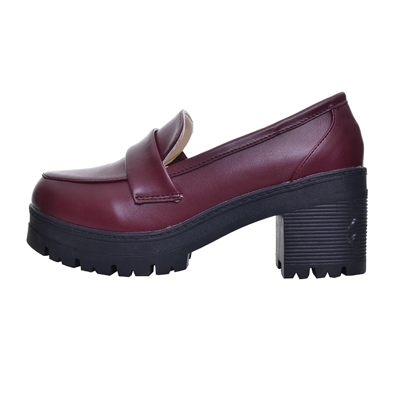 HEE GRAND/2017 Осенние классические туфли лодочки слипоны на высоком толстом каблуке