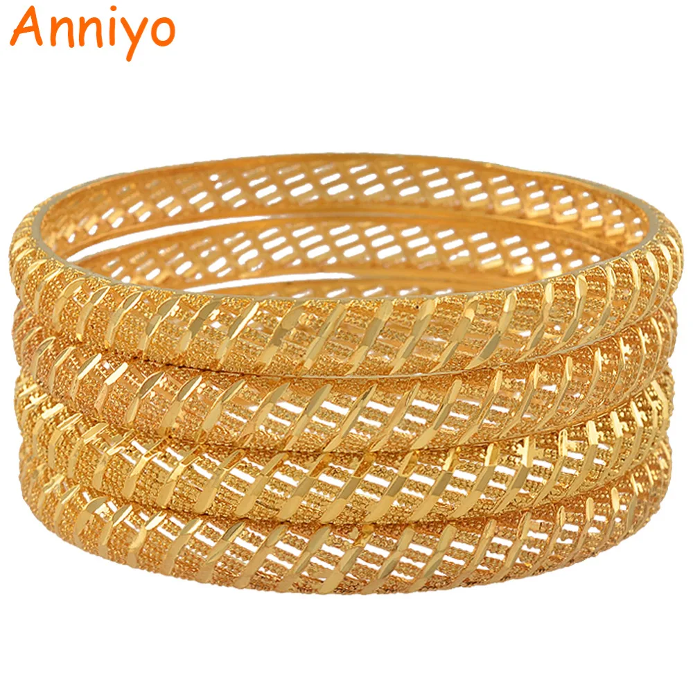 

Anniyo 4 шт./лот, не открывается/оптовая продажа, Дубайский браслет для женщин, золотой цвет, африканские браслеты, ювелирные изделия, Ближний Во...