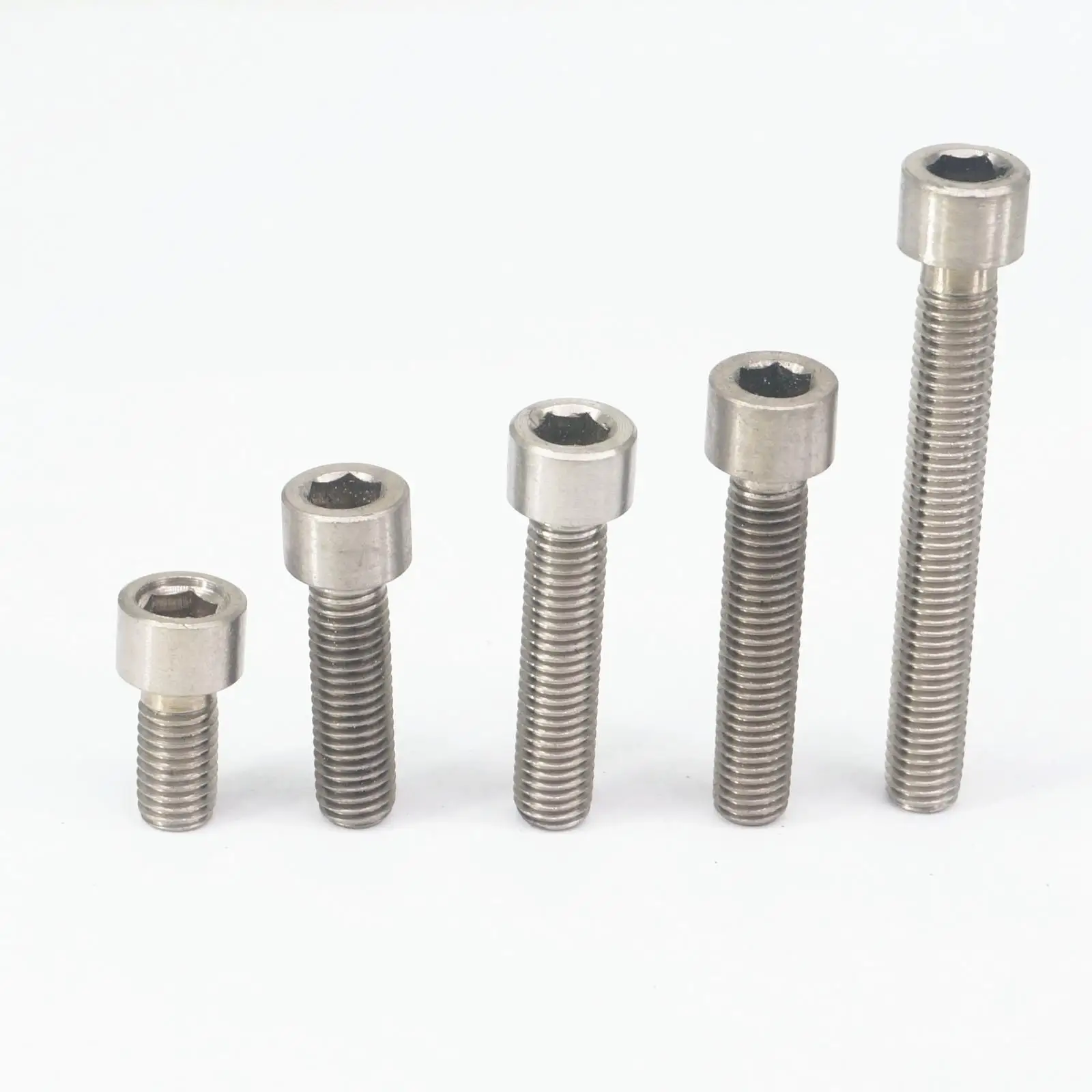 

5PCS M10x1.5 Thread Length 55/60/65/70/75/80/90/100mm TA2 GR2 Titanium Hex Socket Head Screw Bolts Anti Acid Corrosion DIN 912