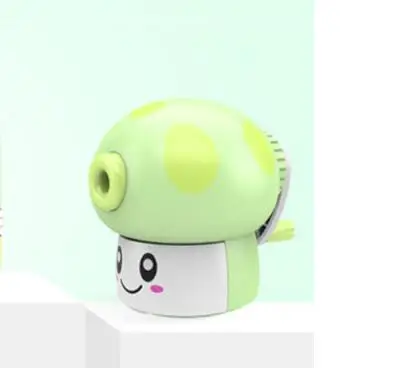 Mushroom green Kawaii Автоматическая точилка для карандашей в виде совы и животных, машина для резки карандашей, лучший подарок на день рождения, школьные канцелярские принадлежности - Цвет: Mushroom green