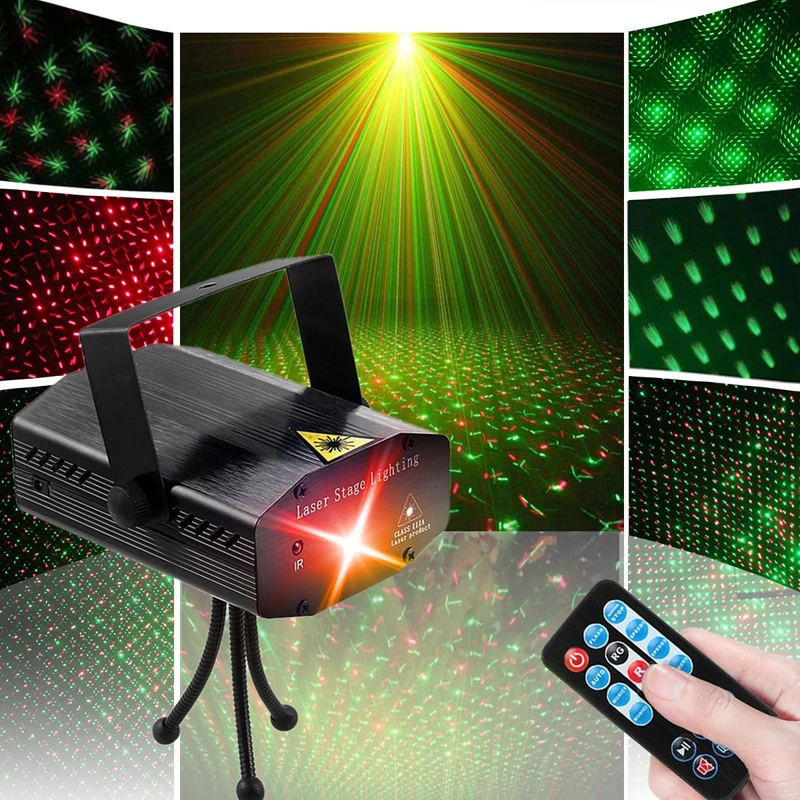 

LED Disco DJ Party Laser Lights 7RGB Color Stage Strobe Light Sound Activated with Remote Control for Parties Room Show Birthday