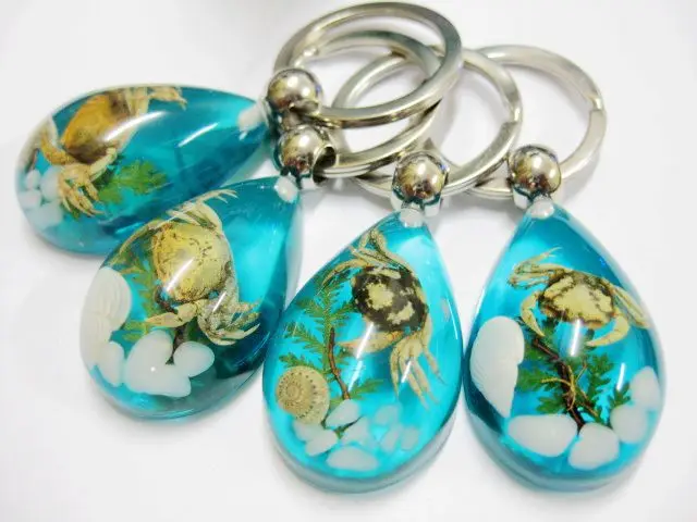 Бесплатная доставка 12 шт брелок настоящий краб из смолы taxidermy настоящее