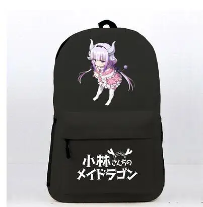 Японский стиль аниме Miss Kobayashi's Dragon Maid Kobayashi-san Chi no Maid Dragon милый женский мужской черный рюкзак школьные сумки - Цвет: 12