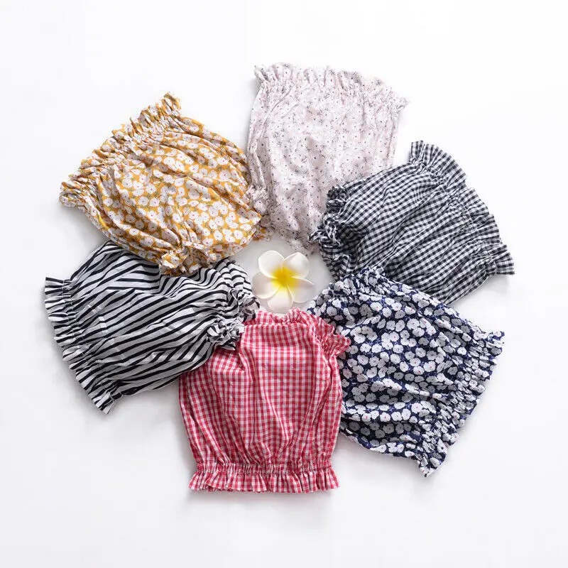 Штаны для маленьких мальчиков и девочек шаровары в полоску с цветочным принтом