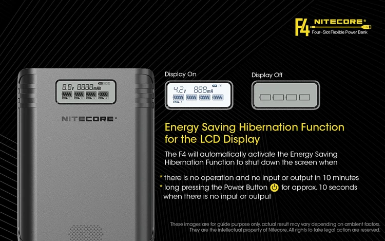 NITECORE F4 FlexBank 2 в 1 Внешний внешний аккумулятор 4Bay USB зарядное устройство Внешний дорожный адаптер питания умный литий-ионный IMR 18650 аккумулятор