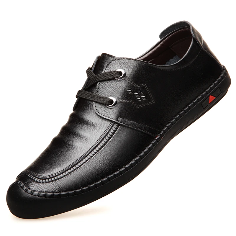 black style 2 UPUPER/кожаная обувь без шнуровки; мужская повседневная обувь из натуральной кожи; цвет черный, синий; сезон осень; модные мокасины; Лоферы для мужчин - Цвет: black style 2