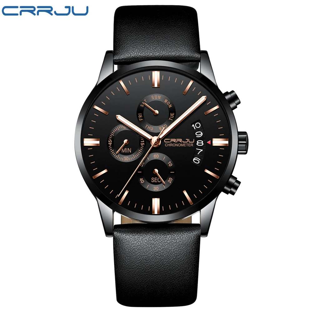CRRJU Relogio Masculino мужские часы Роскошные Известный Топ бренд Мужская мода Повседневное платье часы военные кварцевые Стальные наручные часы