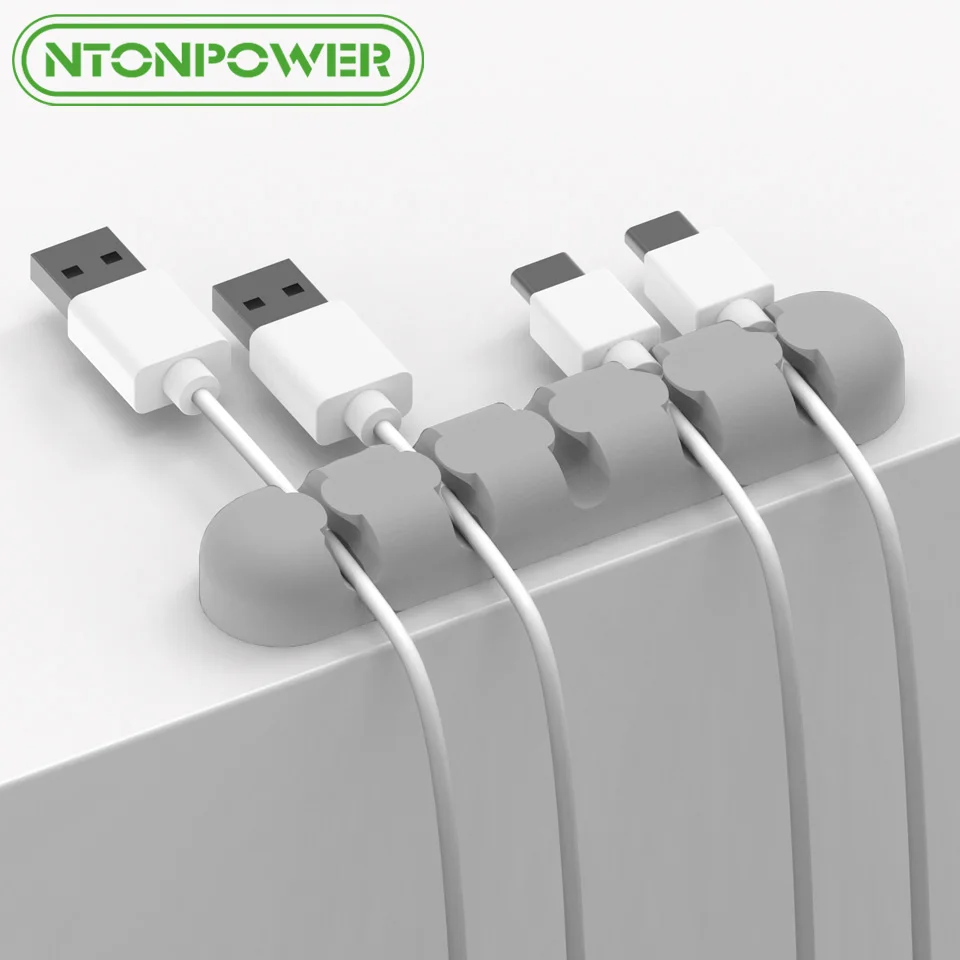NTONPOWER CBS5 силиконовый кабель для сматывания наушников Кабельный органайзер зарядный кабель для хранения для мыши держатель зажим шнур управление - Цвет: Серый