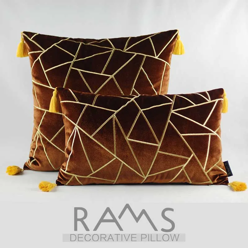 2019 Рамс вышитые декоративные Геометрическая Подушка домашний декор с вышивкой |