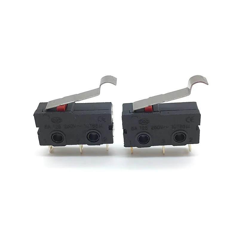 With ARC Lever 21mm 5 шт. мини микро концевой выключатель без NC 3 контакта PCB терминалы SPDT 5A 125 в 250 В роликовый дуговой рычаг оснастки действия нажимной микропереключатель - Цвет: With ARC Lever 21mm