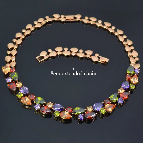 Роскошный AAA Качество Многоцветный кубический цирконий ожерелье браслет серьги