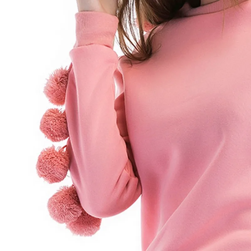 Exotao Hairball Украшенные Единорог спортивный костюм для Для женщин с длинным рукавом o
