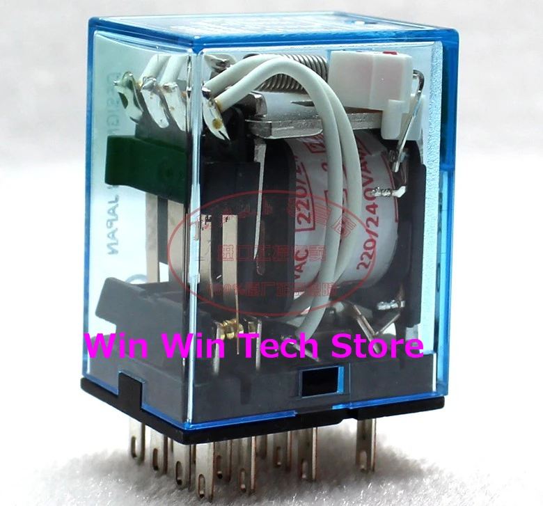 

5PCS All silver point HH54P small relay 24V 12V intermediate relay 220V AC 14 pin MY4NJ