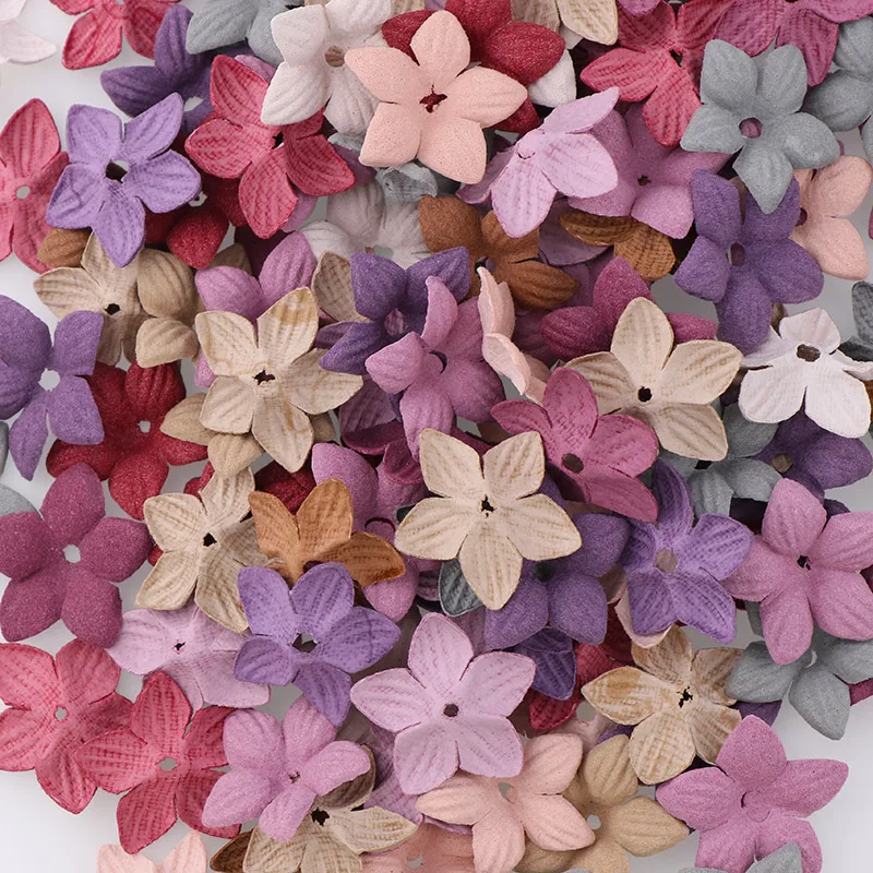 

30pc Mix Small Exquisite Leather Flowers Handmade Artificial Flower Head Wedding Decoration DIY Scrapbooking Craft Fake Flower