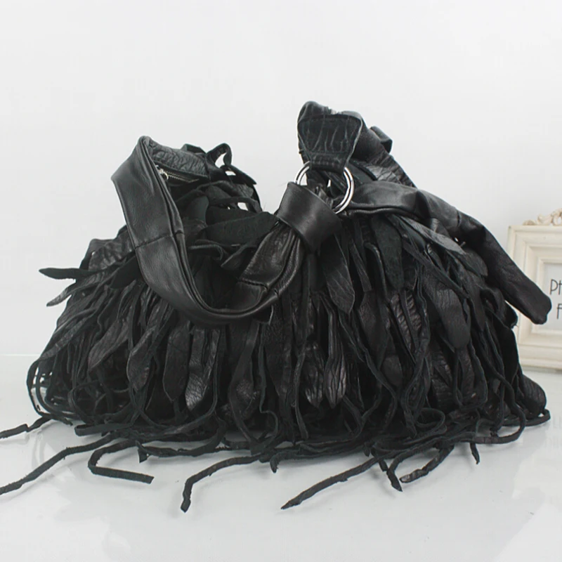 Студинг! 100% натуральные кожаные сумки с кисточками модная женская сумка-тоут