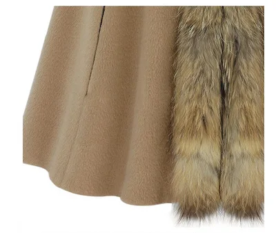 2019 Big Soft Fur Collar Poncho /Big Size Wool Coat Women/ Winter Cape Manteaux Femme Hiver | Женская одежда