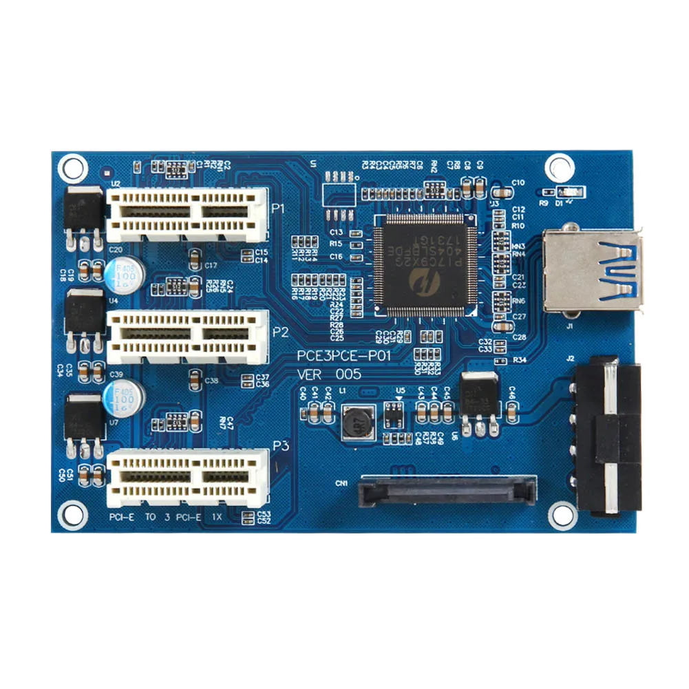 PCI e Express 1X to 3 Port переключатель мультипликатор концентратор переходная карта + USB
