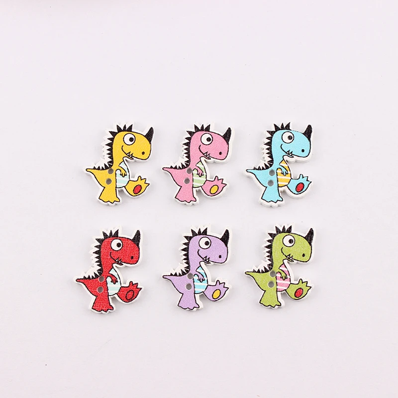 50 шт. разноцветные ботинки с динозаврами 26 х21 мм|scrapbooking accessories|wooden buttonsbuttons sewing |