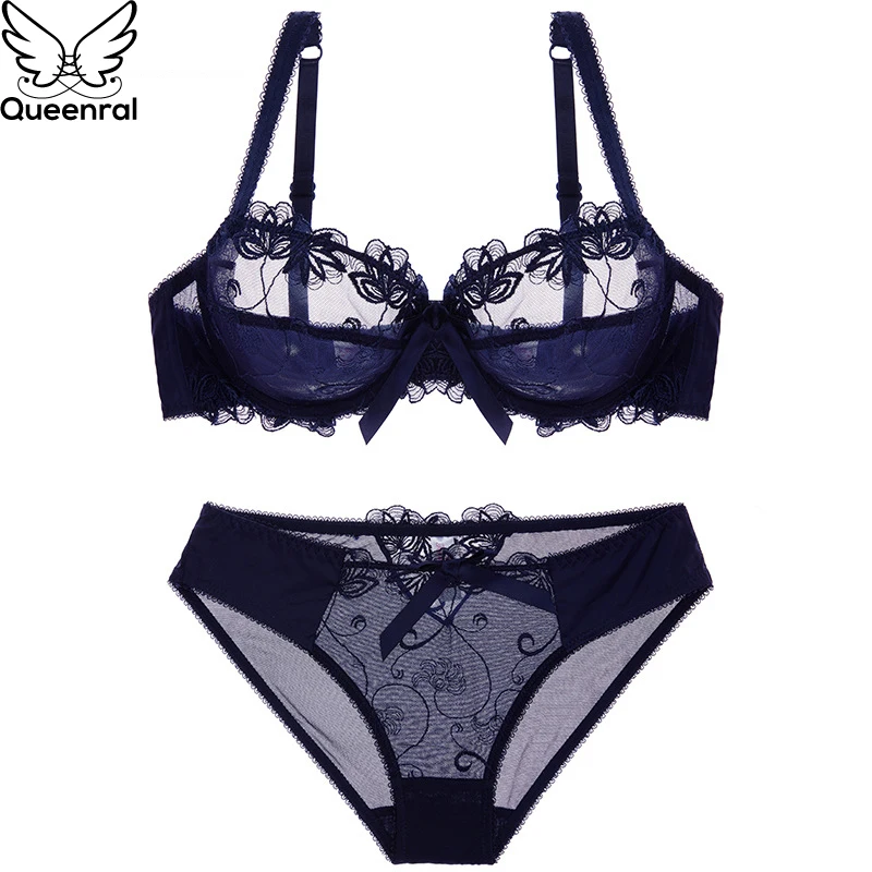Queenral супер ультра тонкий комплект нижнего белья для Для женщин нижнее белье