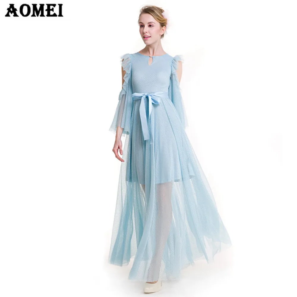 Новинка 2019 года сезон весна-лето длинное платье для девочек однотонное шифоновое