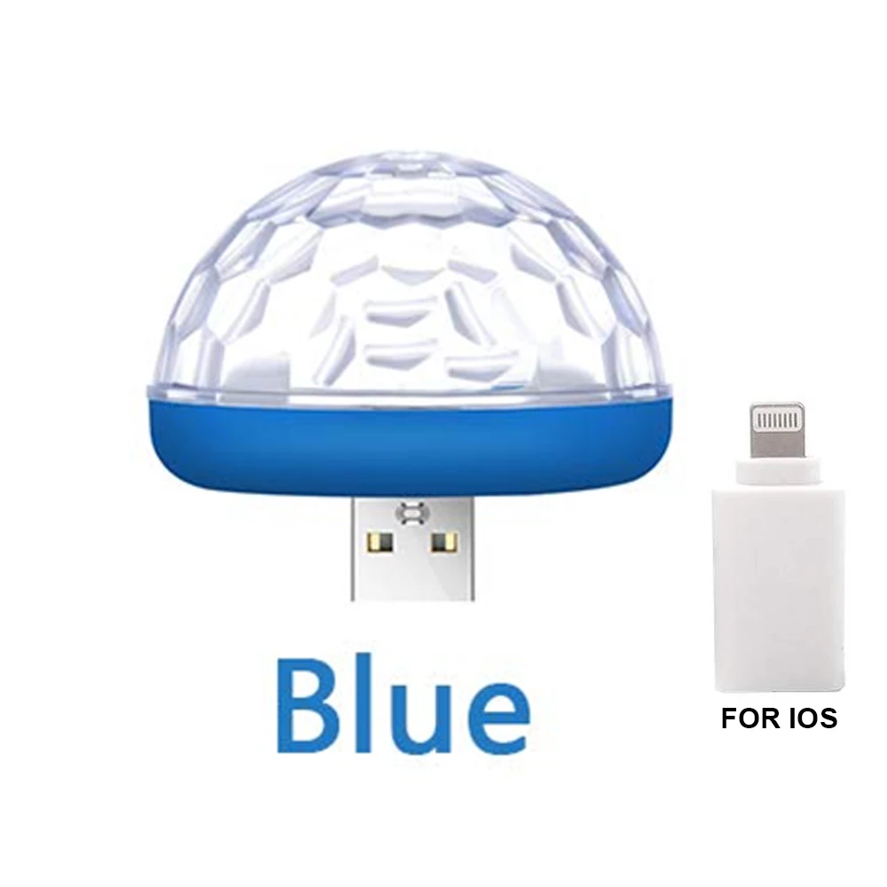 Blue Apple plug Автомобильный USB атмосферный свет декоративная лампа для салона автомобиля огни DJ RGB мини красочная музыкальная лампа для фестиваля вечерние караоке - Испускаемый цвет: Blue Apple plug
