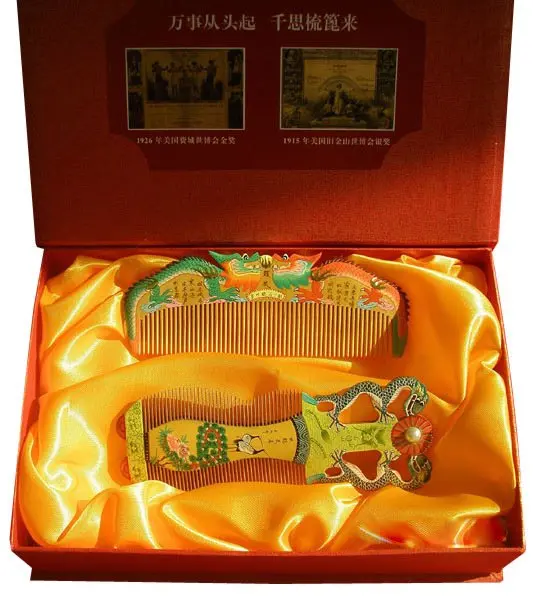Редкий! Гарантированно 100% ручная работа с китайским шармом гребень из бокса