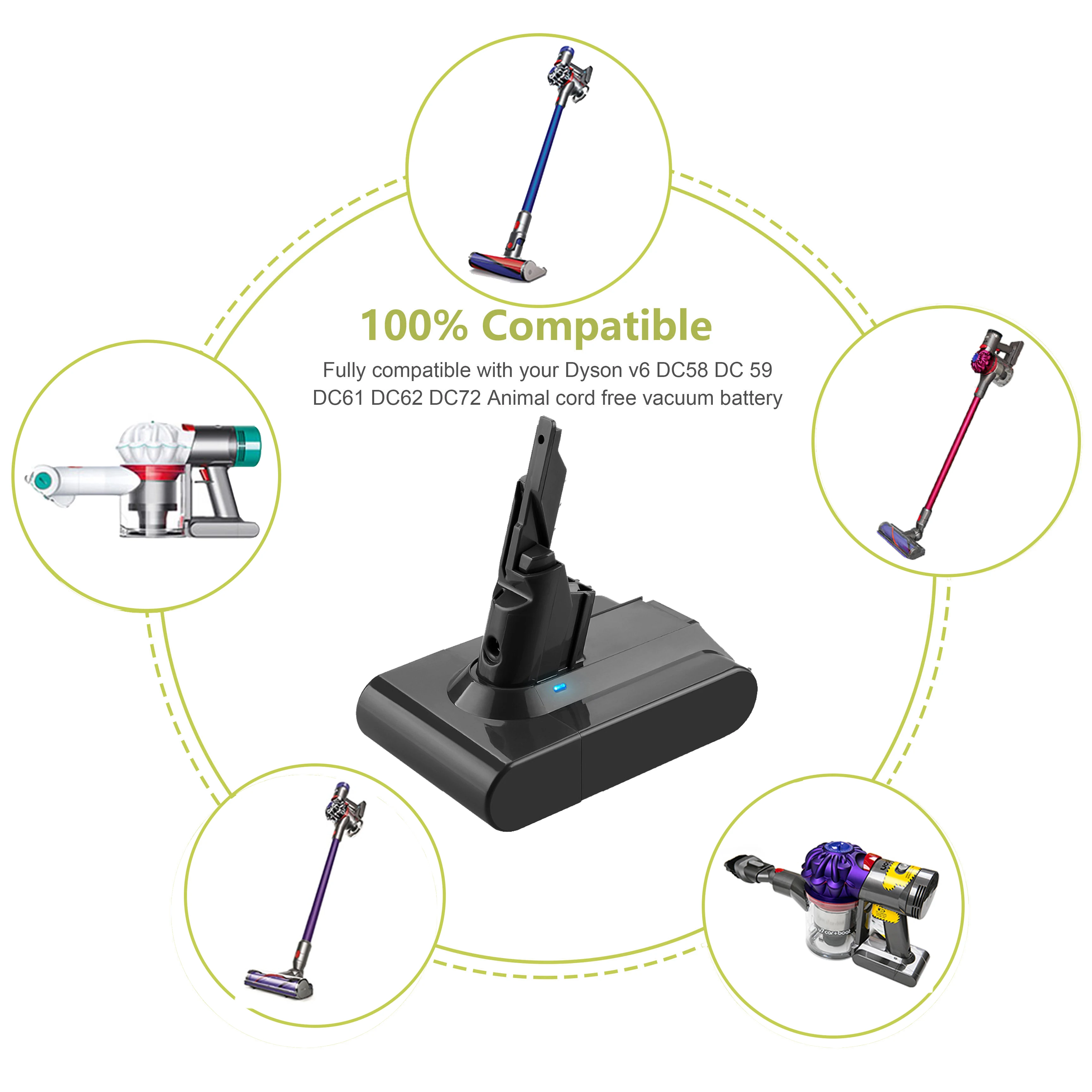 Powtree 4000mAh V7 для Dyson батарея V7 21,6 V Li-lon аккумуляторная батарея V7 пушистый/экстра/Mattre/V 7 пылесос для животных
