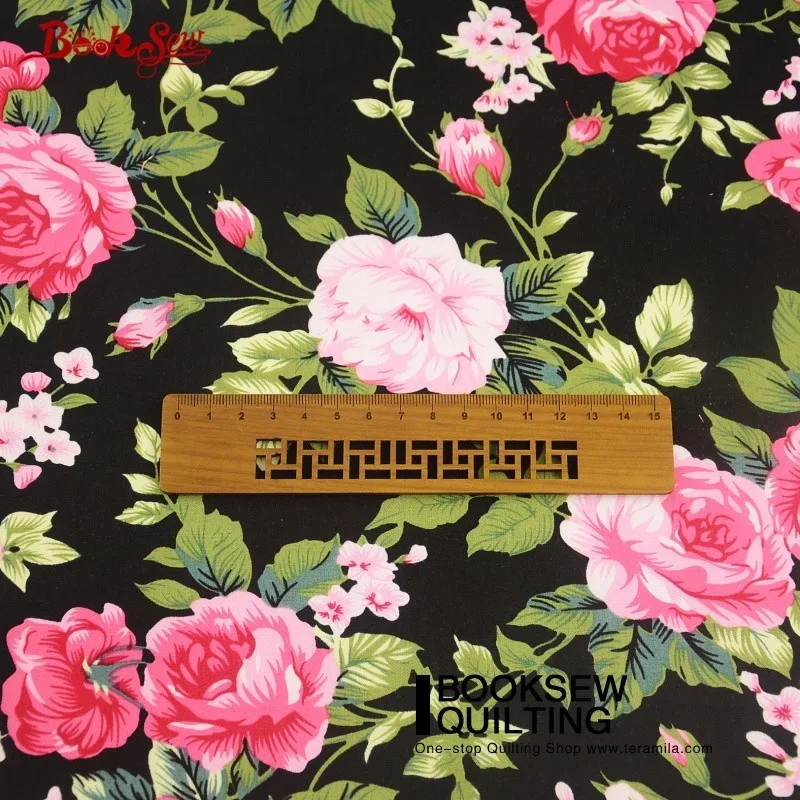 Хлопчатобумажная Поплиновая ткань Booksew красивое платье с принтом роз для