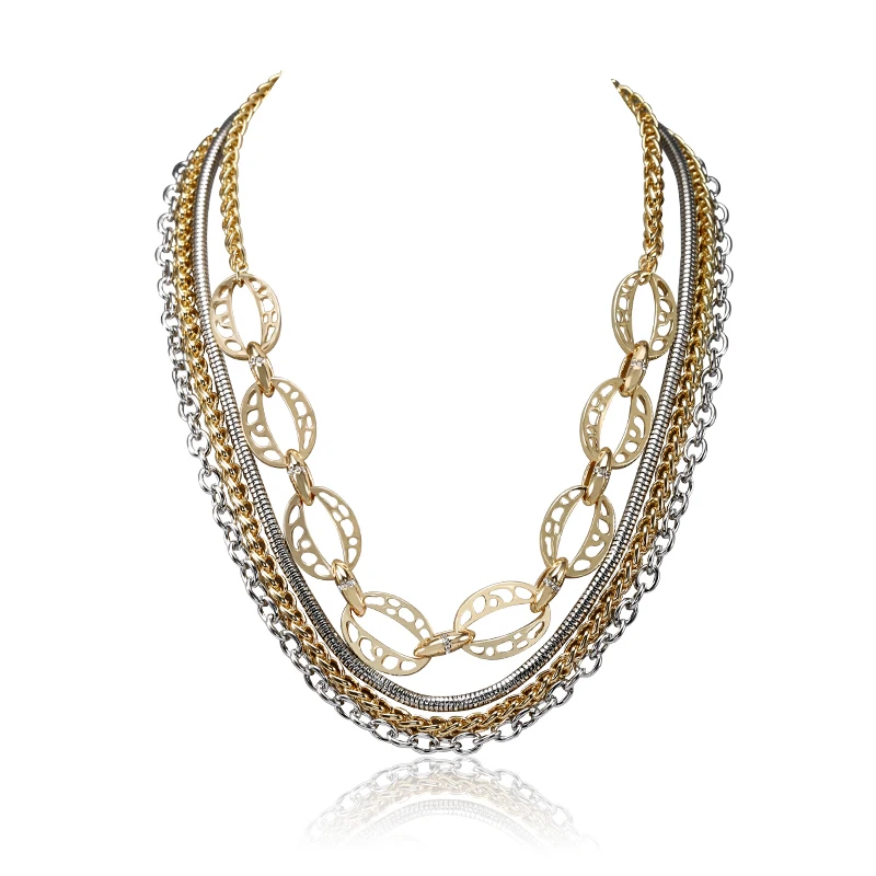 2017 модный коренастый цепи подвеска choker макси заявление ожерелье многослойные