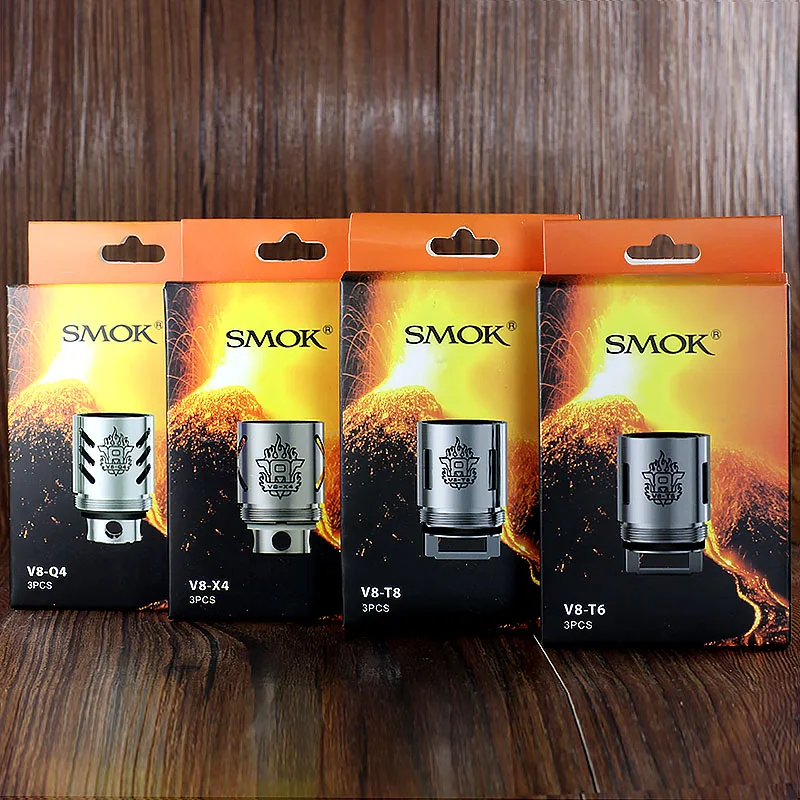 Электронных сигарет Smok V8 Головка Катушки T8 T6 Q4 X4 РБА замена катушки для TFV8 облако