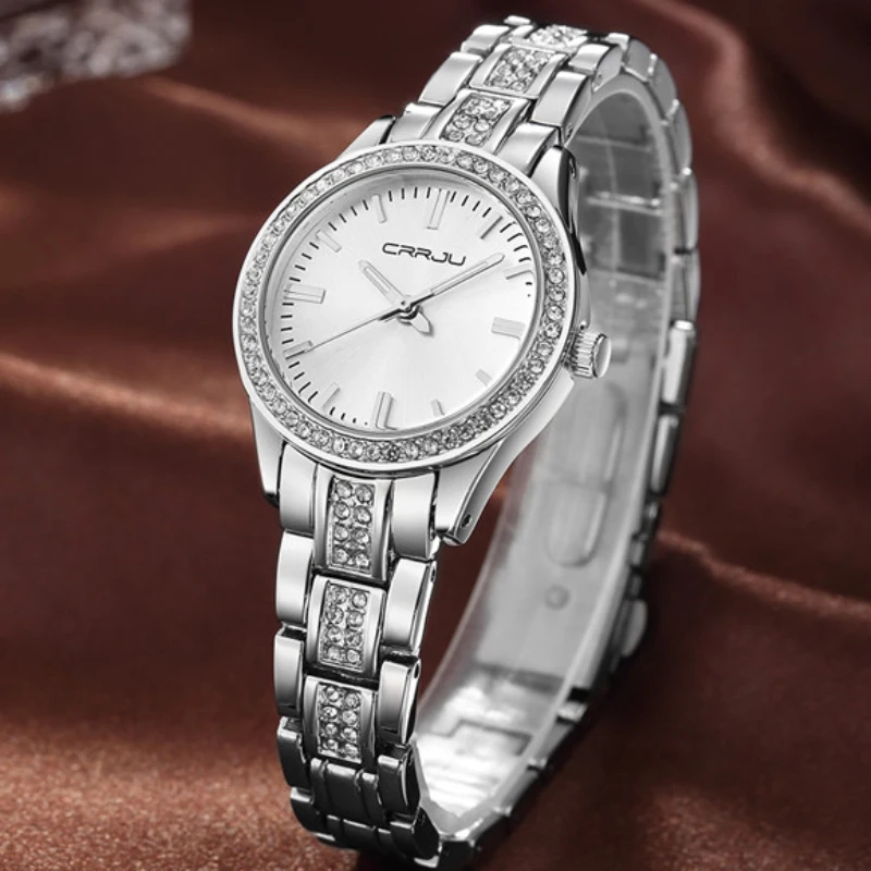 Женская Мода Кристалл Кварцевые часы Лучший Бренд с Японскими движения Luxury Brand