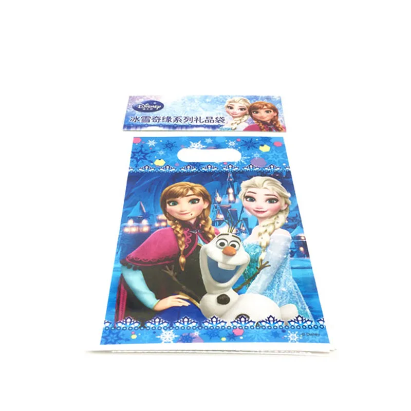 6 шт Disney Frozen Queen Elsa тема пластиковый мешок Loot сумка для Sanck Конфеты Ювелирные