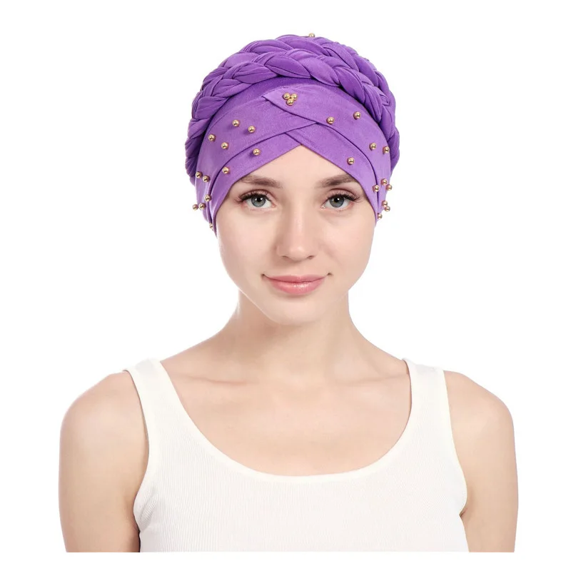 Дизайн мусульманские Skullies& Beanies Mesh& бархатный шарф кепки для женщин Элитный бренд жемчужный платок африканская повязка тюрбан шляпа