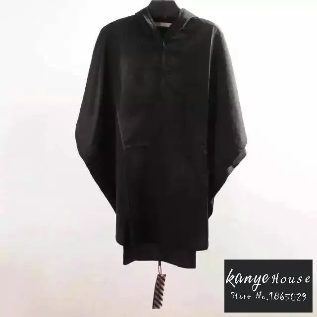 2015 mens clothing hooded cloak S-XL Black designer long trench coat men nightclub fashion famous brand off white virgil abloh | Мужская
