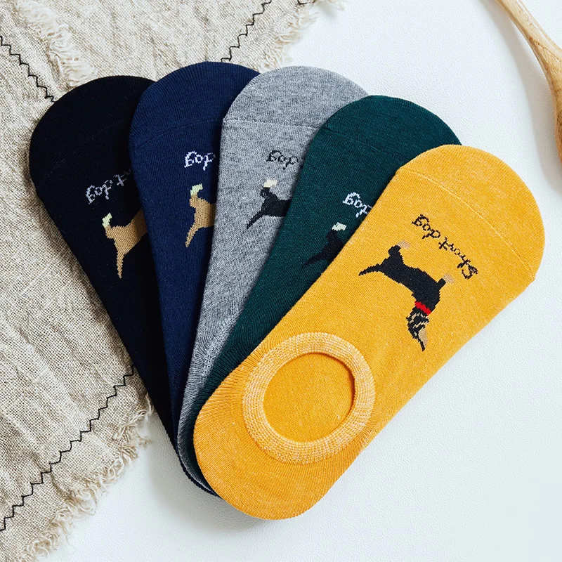 Мужские хлопковые короткие летние носки, calcetines invisibles hombre meias coloridas coolmax antideslizante, мужские Модные уличные носки, 5 пар - Цвет: Многоцветный